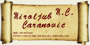 Miroljub Caranović vizit kartica